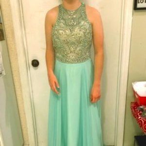 Aqua Prom/Pageant Gown - Like New - Worn Only Once